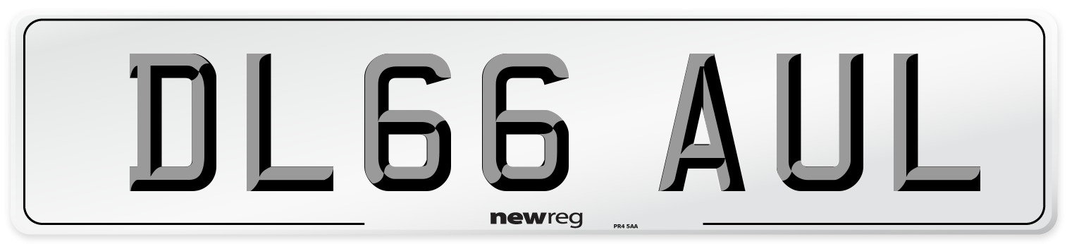 DL66 AUL Number Plate from New Reg